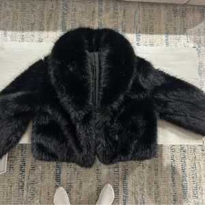 Commense Black Faux Fur Jacket